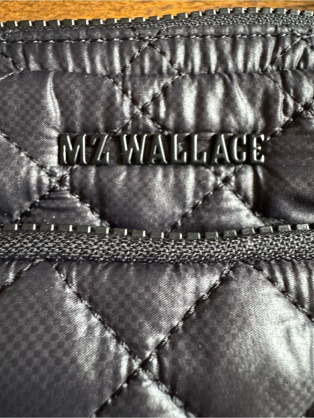 MZ Wallace Black Quilted Nylon Crossbody Messenger Bag